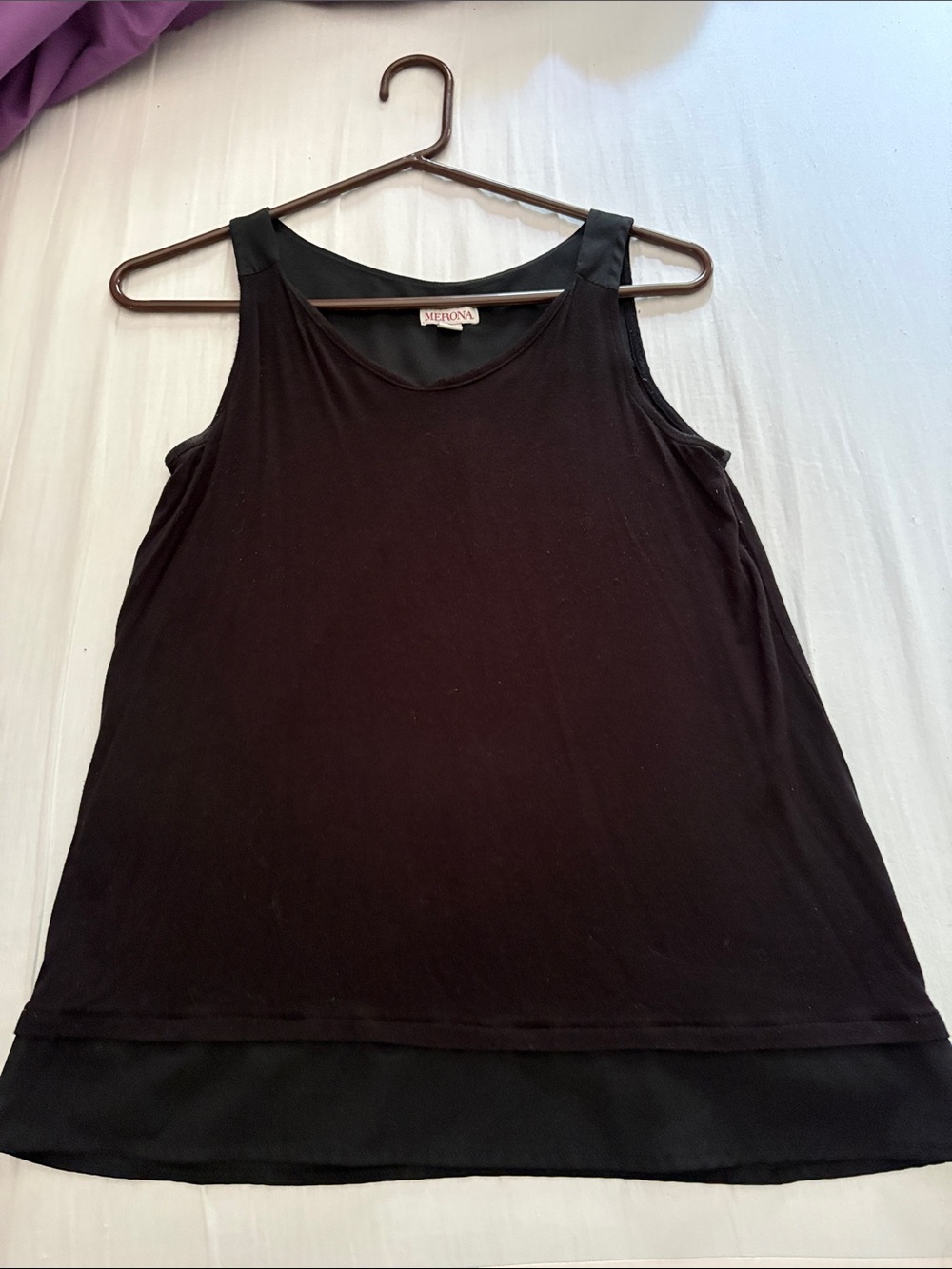 Merona Black Layered Sleeveless Tank Top